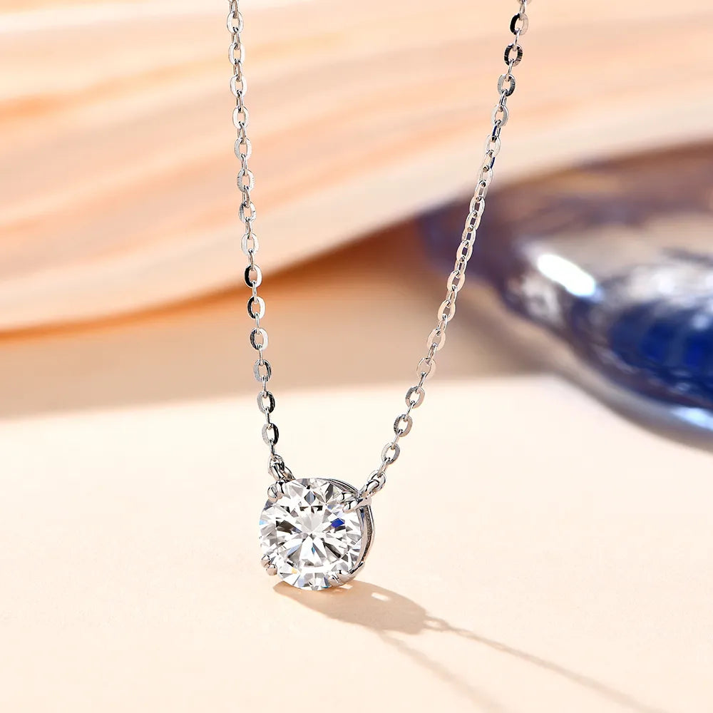 Colar Moissanita Diamond 6.5mm em Prata 925