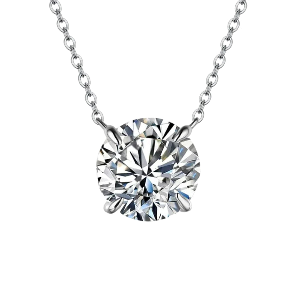 Colar Moissanita Diamond 6.5mm em Prata 925