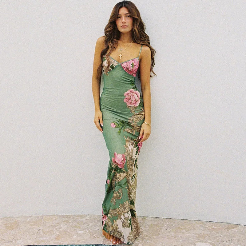 Vestido Longo Justo Verão Elegante