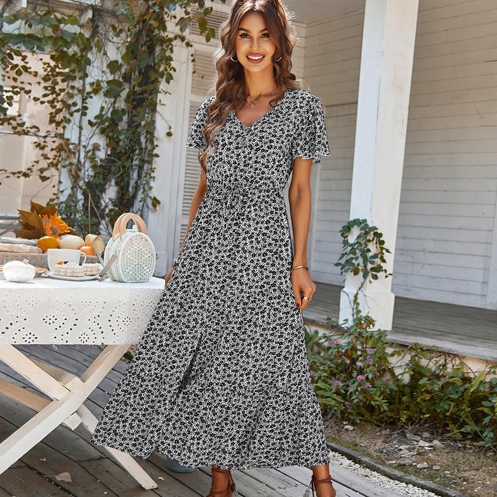 Vestido Midi Floral Harmônico