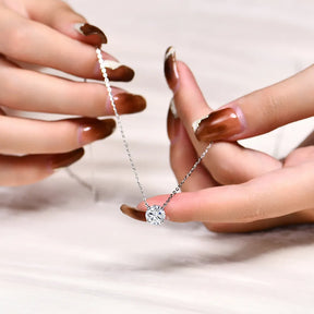 Colar Moissanita Diamond 6.5mm em Prata 925